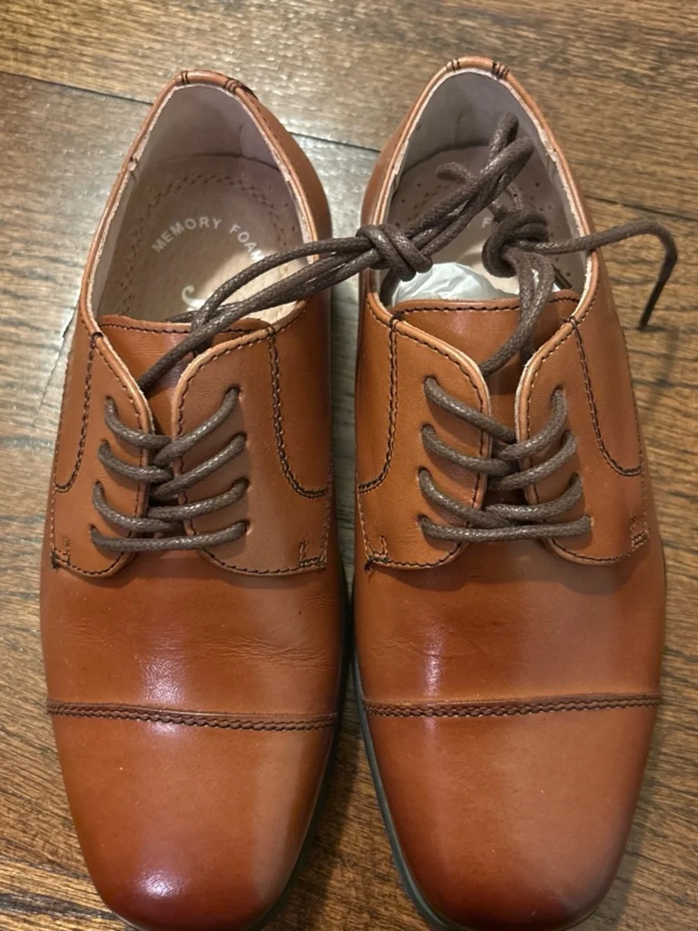 Boys Brown Leather Dress Oxfords
